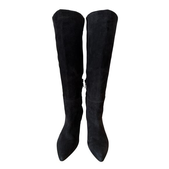 Sam Edelman Knee-high Black Suede Kitten Heel Boots Size 6 - Picture 3 of 9